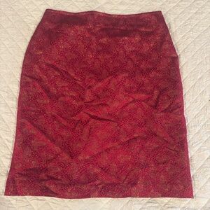 St. John Red Midi Skirt